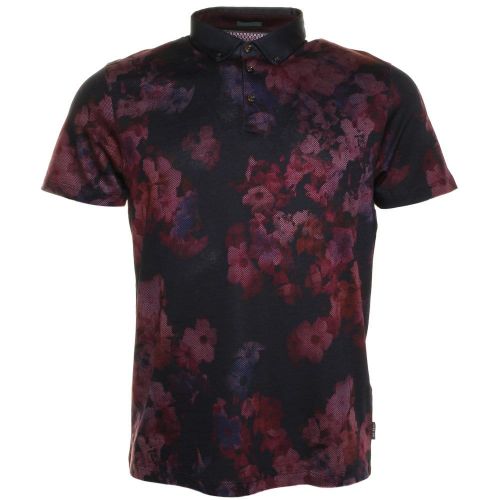 Mens Grape Perpool Floral Printed S/s Polo shirt 9755 by Ted Baker from Hurleys