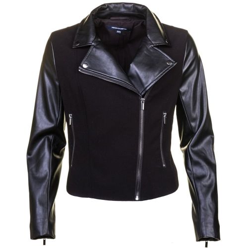 Womens Black Alana Mix Biker Jacket 60344 by French Connection from Hurleys