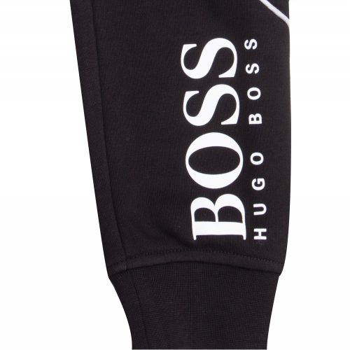 Boys Black Branded Sweat Pants 55972 by BOSS from Hurleys