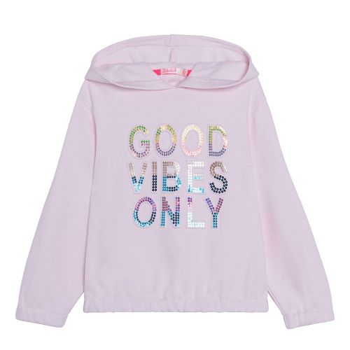 Girls Pale Pink Good Vibes Only Hoodie 93322 by Billieblush from Hurleys