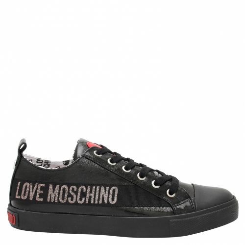 Womens Black Jewel Logo Low Trainers 43058 by Love Moschino from Hurleys