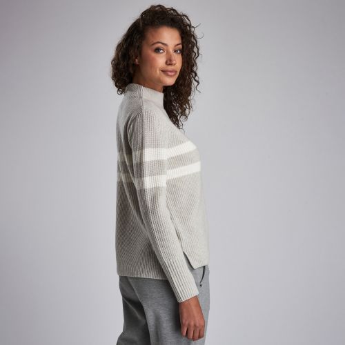 Womens Grey Quayle Stripe Knitted Jumper 46697 by Barbour International from Hurleys