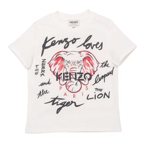 Girls Off White Elephant Loves S/s T Shirt 92511 by Kenzo from Hurleys