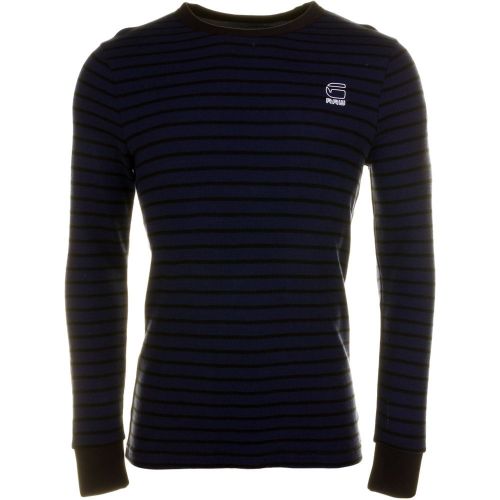 Mens Tench Blue Classic Bounded Stripe L/s Tee Shirt 64112 by G Star from Hurleys