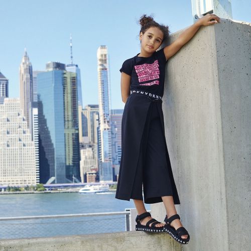 Girls Black Branded Flatform Sandals (30-37) 55867 by DKNY from Hurleys