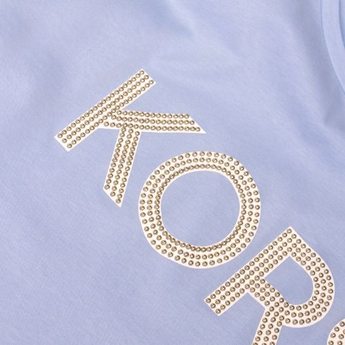 Womens Pastel Blue Stud Graphic Logo S/s T Shirt 39946 by Michael Kors from Hurleys