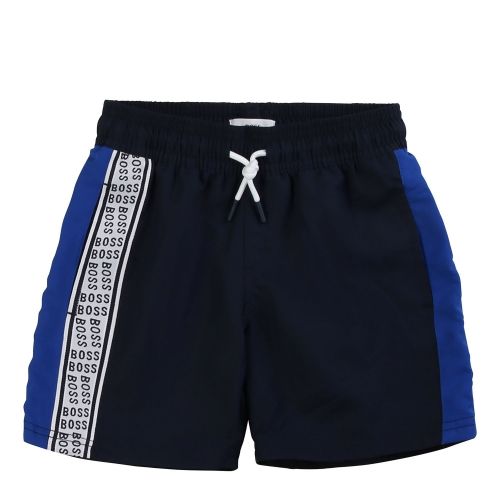 Boys Navy Logo Trim Sport Shorts 55956 by BOSS from Hurleys
