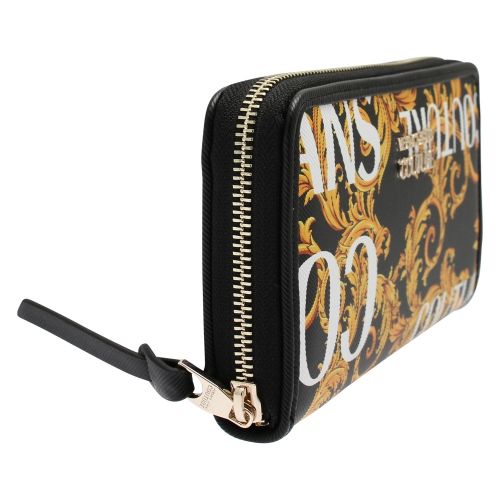 Womens Black/Gold Baroque Print Zip Around Purse 43807 by Versace Jeans Couture from Hurleys