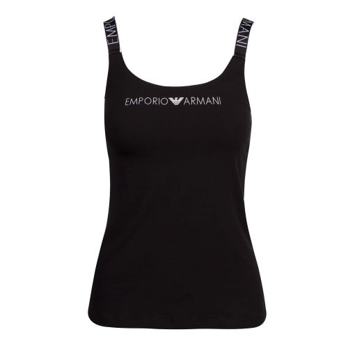 Womens Black Branded Tank Top 78948 by Emporio Armani Bodywear from Hurleys