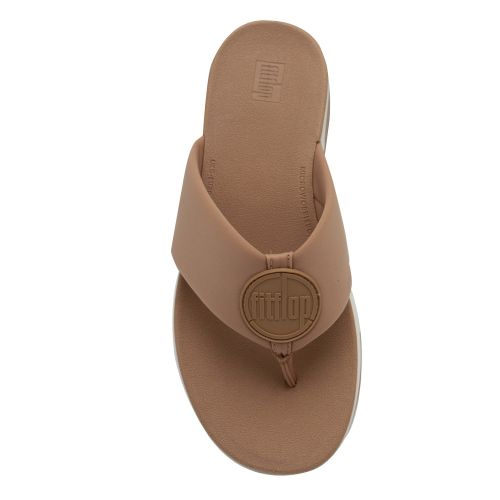 Womens Blush Sporty Logo Toe Post Sandals 59601 by FitFlop from Hurleys