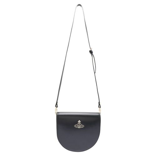 Womens Black/Gold Sarah Smooth Leather Crossbody Bag 106729 by Vivienne Westwood from Hurleys