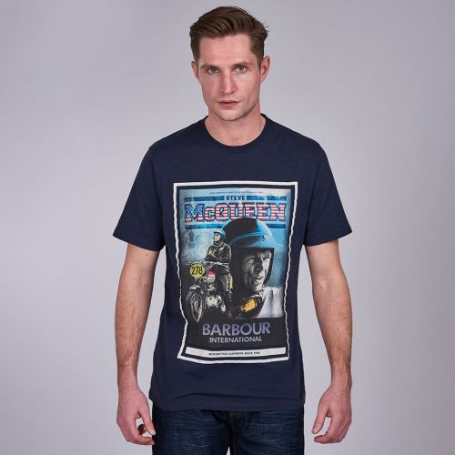 Mens Navy Boon S/s T Shirt 75458 by Barbour Steve McQueen Collection from Hurleys