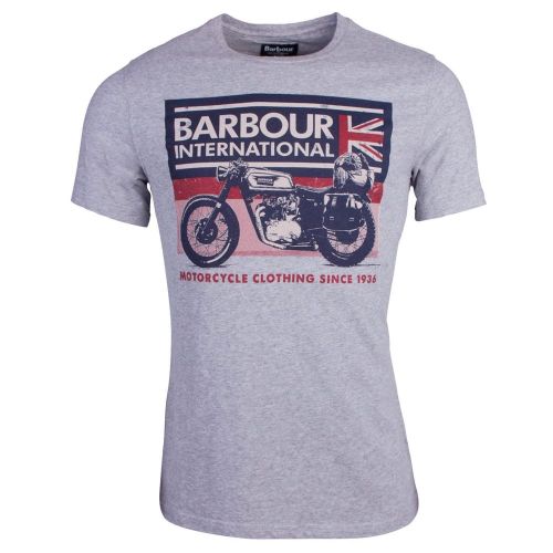 Mens Grey Marl Flag Tour S/s T Shirt 17748 by Barbour International from Hurleys
