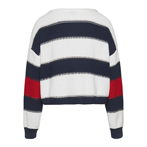 Womens Snow White Flag Stripe Knitted Jumper 90271 by Tommy Jeans from Hurleys