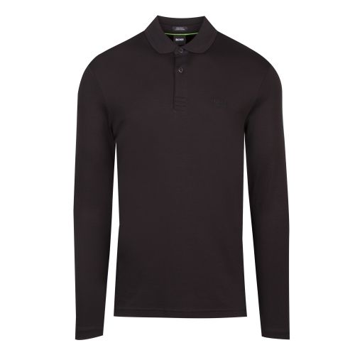 Athleisure Mens Black Pirol Regular Fit L/s Polo Shirt 45122 by BOSS from Hurleys