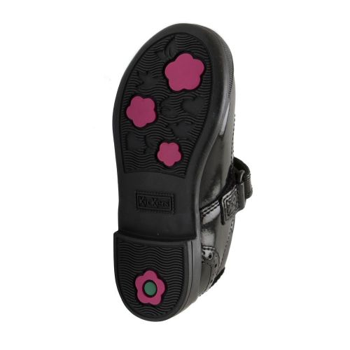 Kickers School Shoes Infant Black Patent Bridie Brogue T-Velcro (5-12)