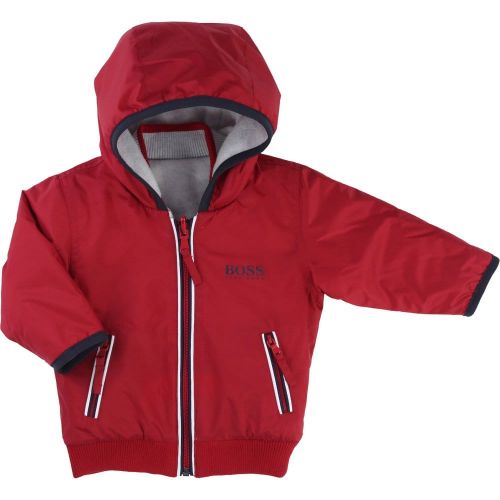 Baby Red Branded Hooded Jacket 18890 by BOSS from Hurleys