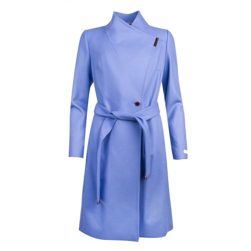 Womens Mid Blue Sandra Long Wool Coat 29977 by Ted Baker from Hurleys