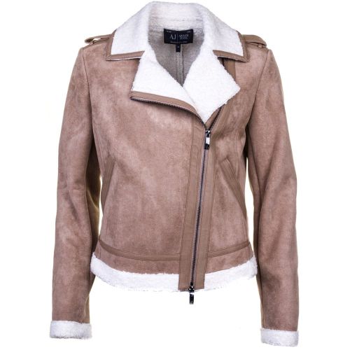 Womens Camel Faux Shearling Jacket 59015 by Armani Jeans from Hurleys