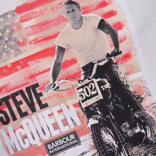 Steve McQueen™ Collection Mens Neutral Starts & Stripes S/s Tee Shirt 71551 by Barbour from Hurleys
