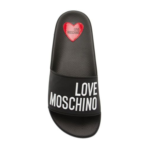 Womens Black Branded Slides 81585 by Love Moschino from Hurleys