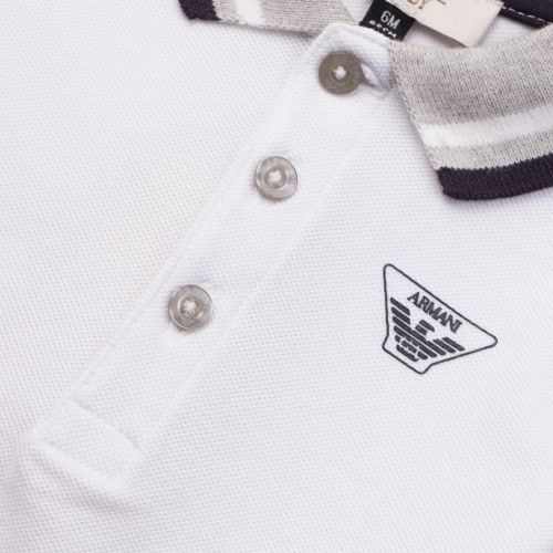 Baby White Small Logo S/s Polo Shirt 19777 by Armani Junior from Hurleys