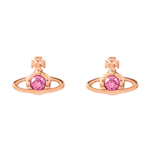 Vivienne Westwood Earrings Womens Pink Gold/Light Rose Nano Solitaire