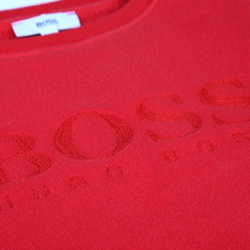 Boys Pop Red Embossed Logo Sweat Top 28421 by BOSS from Hurleys