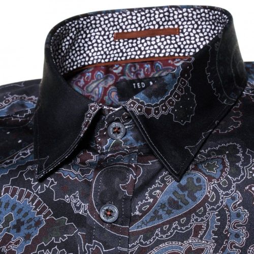 Mens Navy Paisbro Paisley L/s Shirt 9771 by Ted Baker from Hurleys