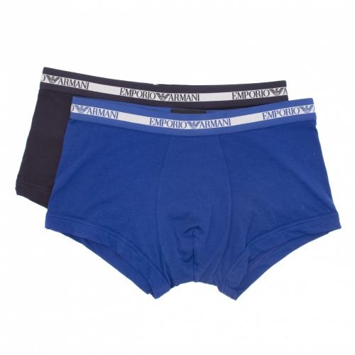 Marine/Blue Logo Band 2 Pack Trunks 34946 by Emporio Armani Bodywear from Hurleys