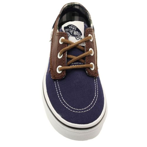 Kids Estate Blue & Soil Brigata Leather Plaid Trainers (10-3) 54163 by Vans from Hurleys
