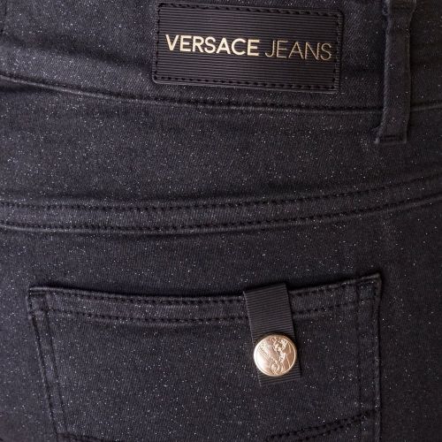 Womens Black Sparkle Skinny Fit Jeans 68039 by Versace Jeans from Hurleys