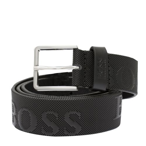 Athleisure Mens Black Ther-L Logo Leather Belt 37957 by BOSS from Hurleys