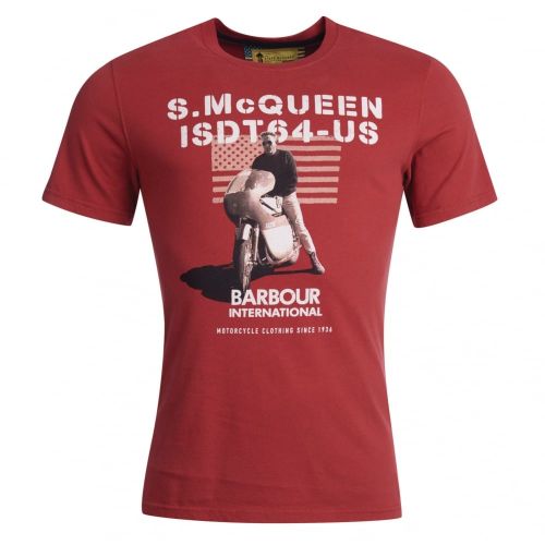 Steve McQueen™ Collection Mens Mars Red Military Flag S/s T Shirt 21952 by Barbour from Hurleys