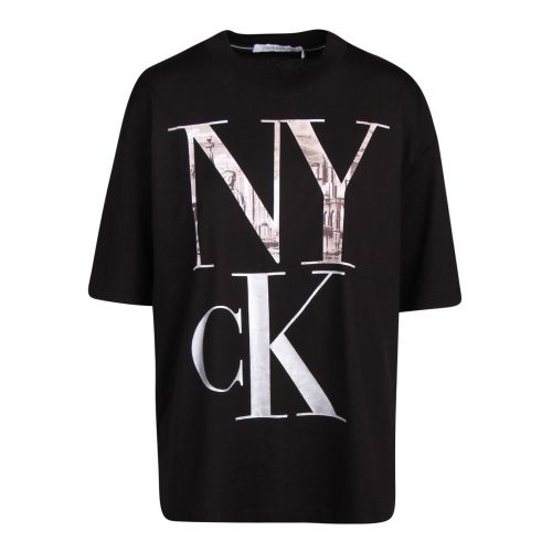 Womens Black Large NYCK Logo S/s T Shirt 79510 by Calvin Klein from Hurleys