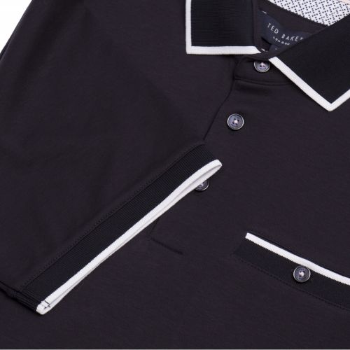 Mens Navy Jelly Knit Collar S/s Polo Shirt 28266 by Ted Baker from Hurleys