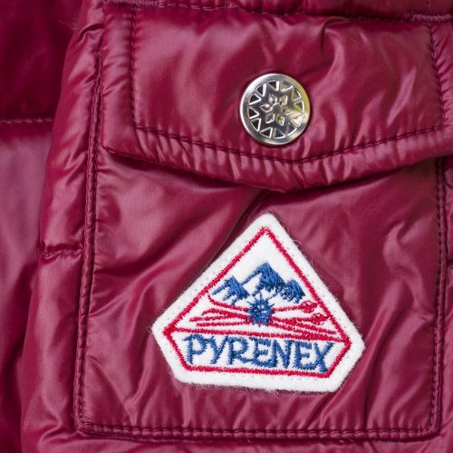 Girls Burgundy Authentic Fur Hooded Shiny Jacket 65809 by Pyrenex from Hurleys