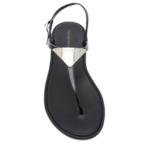 Womens Black Metal Plate Jelly Sandals 19911 by Emporio Armani from Hurleys