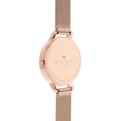 Womens Rose Gold Mesh & Grey Dial 3D Bee Watch 26030 by Olivia Burton from Hurleys