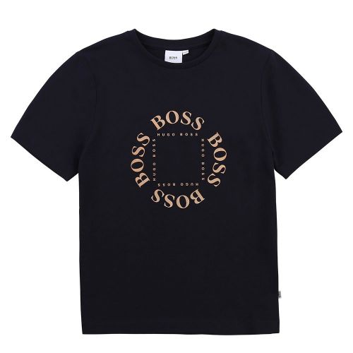 Boys Navy Triple Gold S/s T Shirt 83906 by BOSS from Hurleys