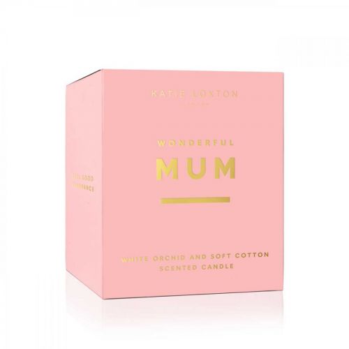 Womens White Orchid & Soft Cotton Wonderful Mum Candle 82595 by Katie Loxton from Hurleys