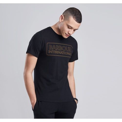Mens Black Line Logo S/s T Shirt 11982 by Barbour International from Hurleys