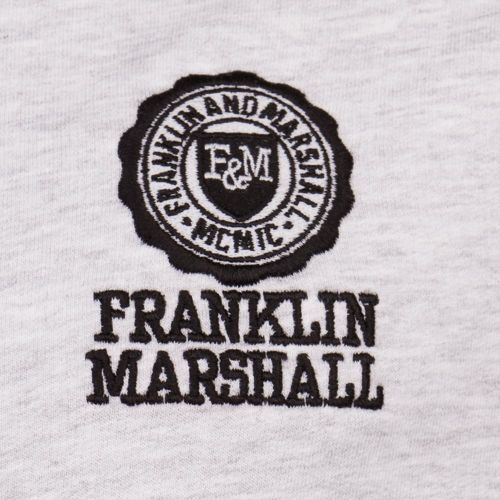 Mens Light Grey Melange Hooded Sweat Top 7790 by Franklin + Marshall from Hurleys