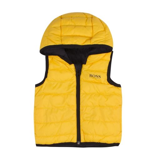 Toddler Yellow Branded Hooded Gilet 45596 by BOSS from Hurleys