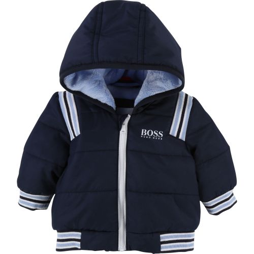 Baby Navy Padded Hooded Coat 28325 by BOSS from Hurleys