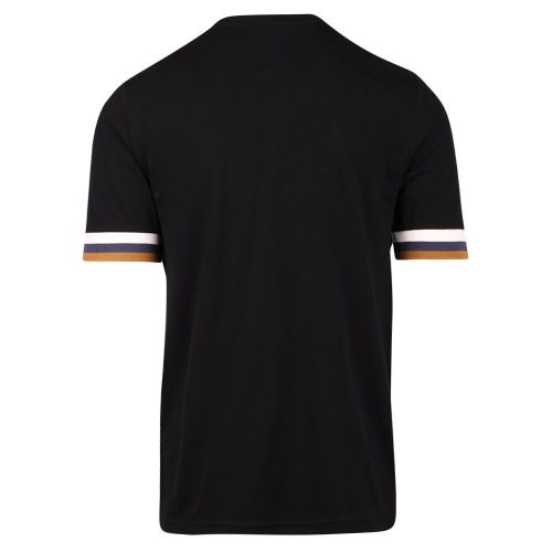 Mens Black Striped Cuff Pique S/s T Shirt 107969 by Fred Perry from Hurleys