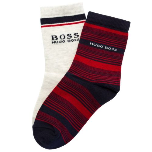 Boys Blue 2 Pack Stripe Socks (27-39) 65463 by BOSS from Hurleys
