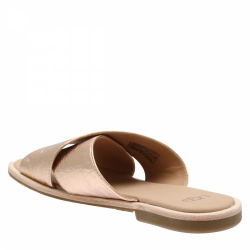 Womens Rose Gold Joni Metallic Leather Slides 39482 by UGG from Hurleys
