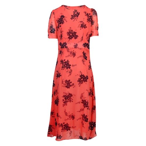 Womens Coral Peach Blooming Bouquet Print Midi Dress 58692 by Michael Kors from Hurleys