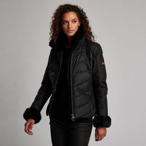 Womens Black Premium Baseline Wax Jacket 51381 by Barbour International from Hurleys